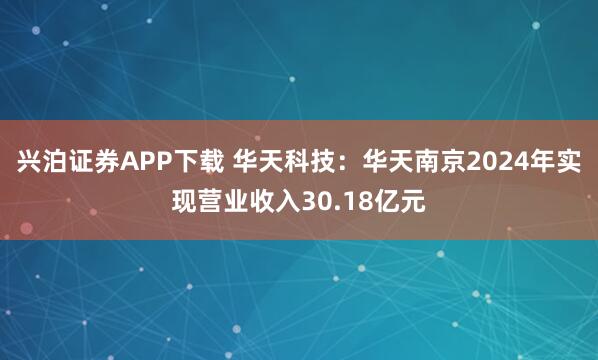 兴泊证券APP下载 华天科技：华天南京2024年实现营业收入30.18亿元
