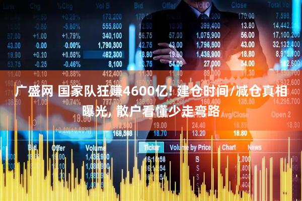 广盛网 国家队狂赚4600亿! 建仓时间/减仓真相曝光, 散户看懂少走弯路